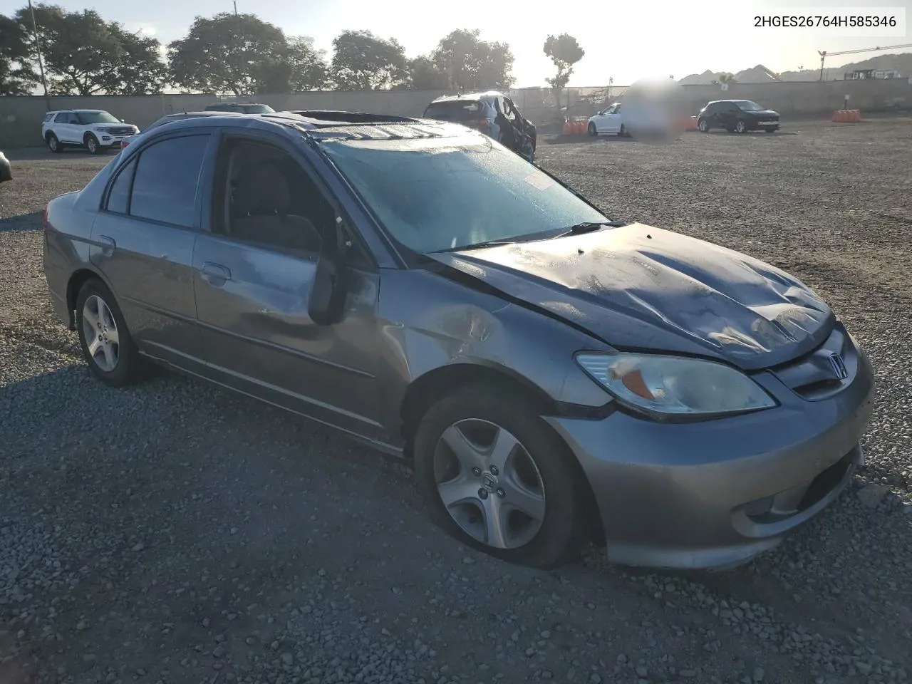 2004 Honda Civic Ex VIN: 2HGES26764H585346 Lot: 78302934