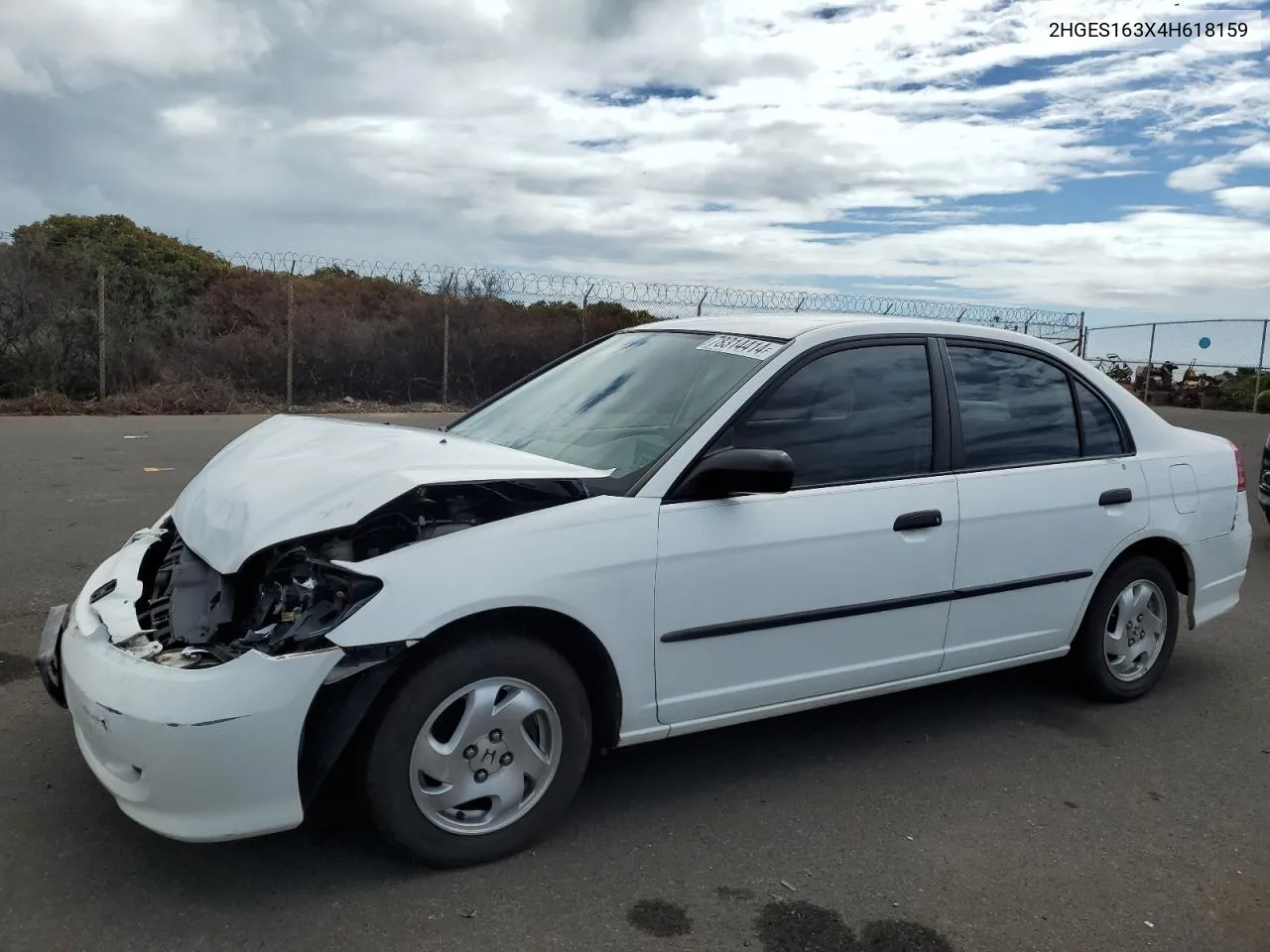 2004 Honda Civic Dx Vp VIN: 2HGES163X4H618159 Lot: 78314414