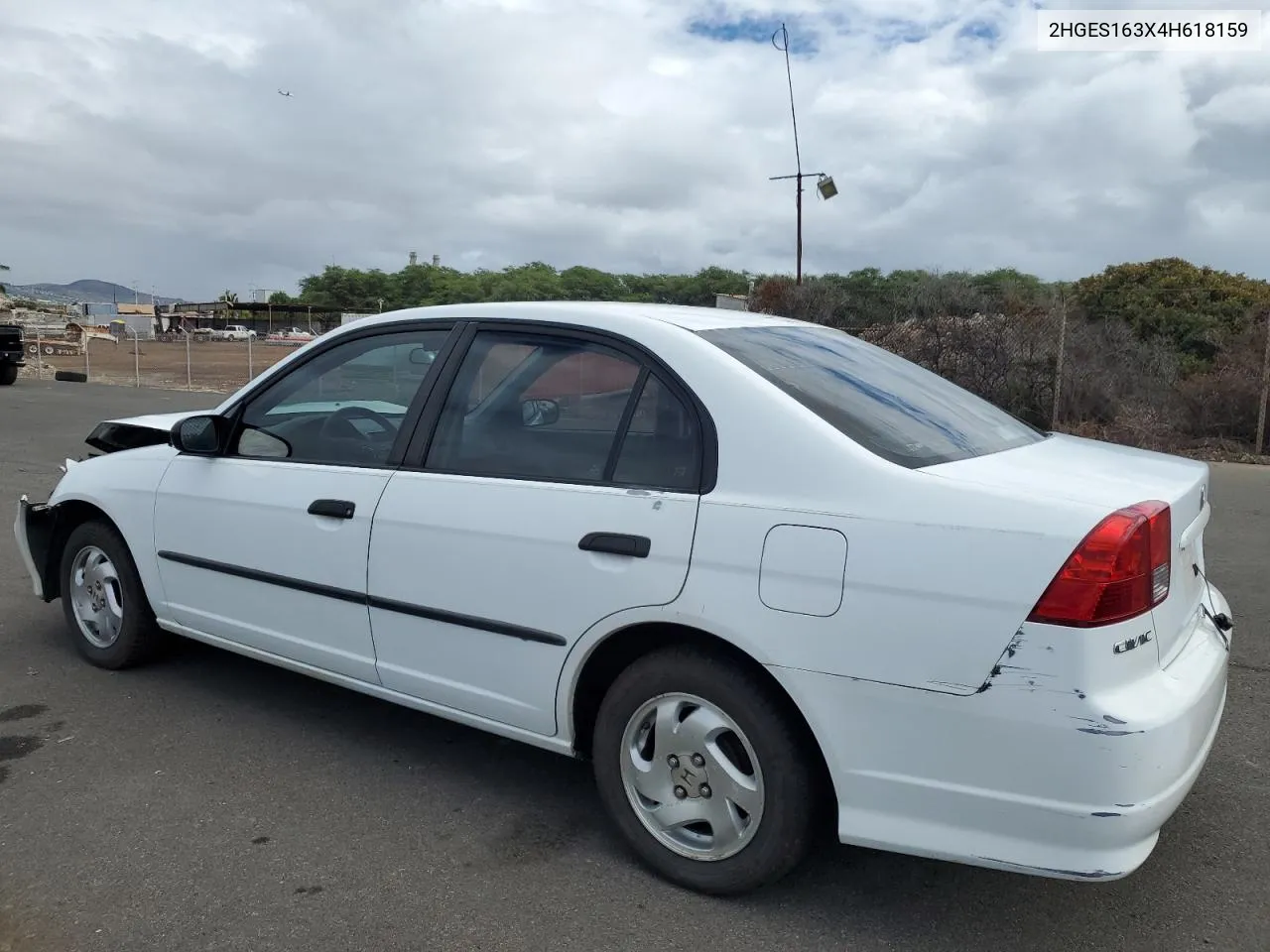 2004 Honda Civic Dx Vp VIN: 2HGES163X4H618159 Lot: 78314414