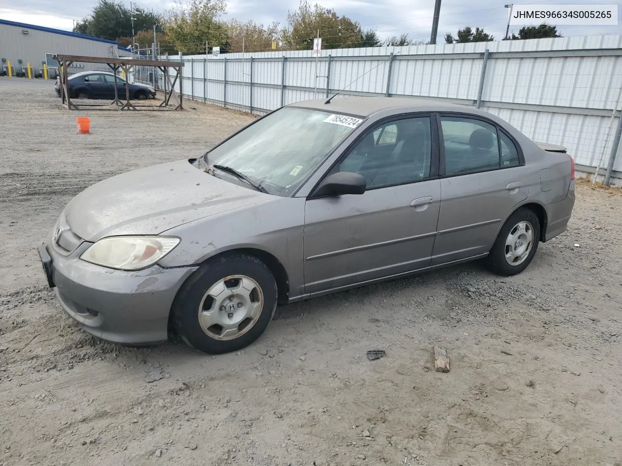 2004 Honda Civic Hybrid VIN: JHMES96634S005265 Lot: 78545724