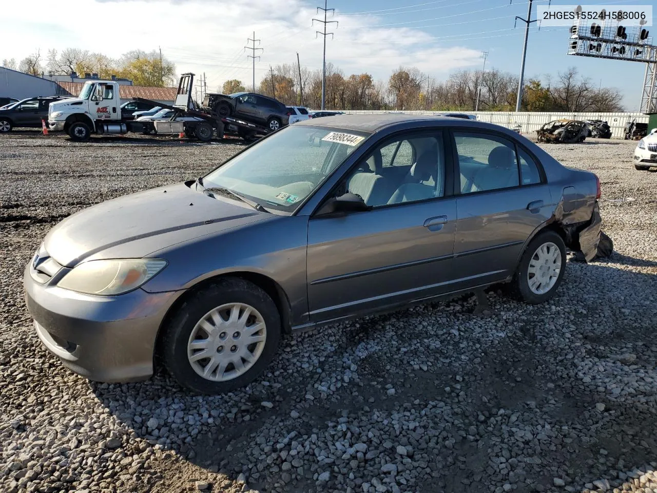 2004 Honda Civic Lx VIN: 2HGES15524H583006 Lot: 79098344