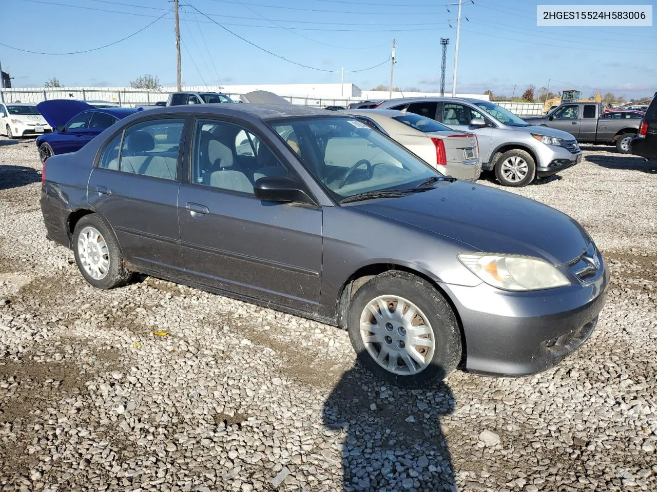 2004 Honda Civic Lx VIN: 2HGES15524H583006 Lot: 79098344