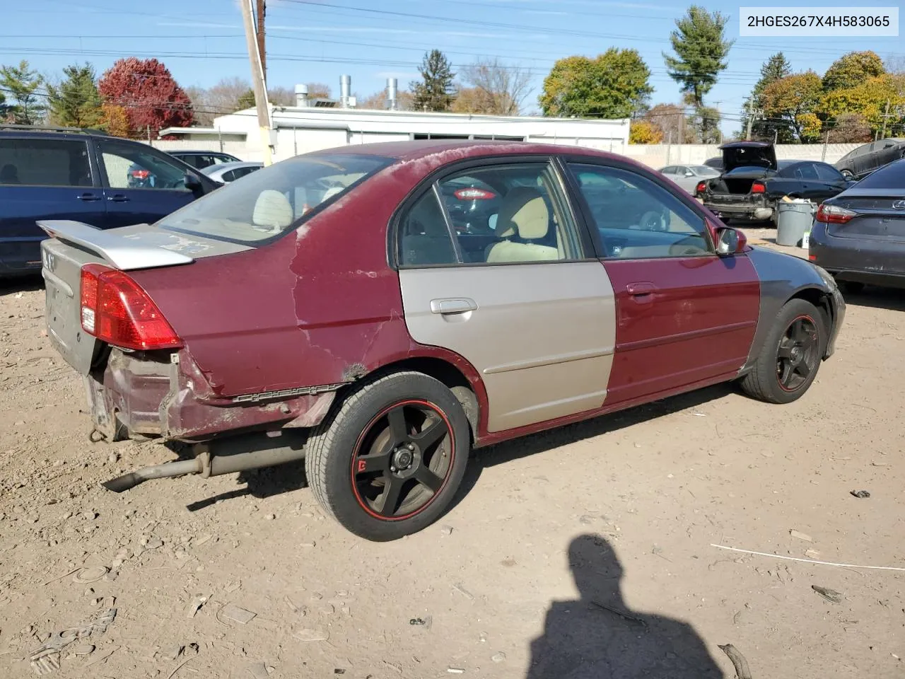 2004 Honda Civic Ex VIN: 2HGES267X4H583065 Lot: 79184784