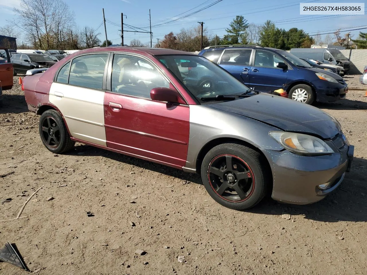 2004 Honda Civic Ex VIN: 2HGES267X4H583065 Lot: 79184784