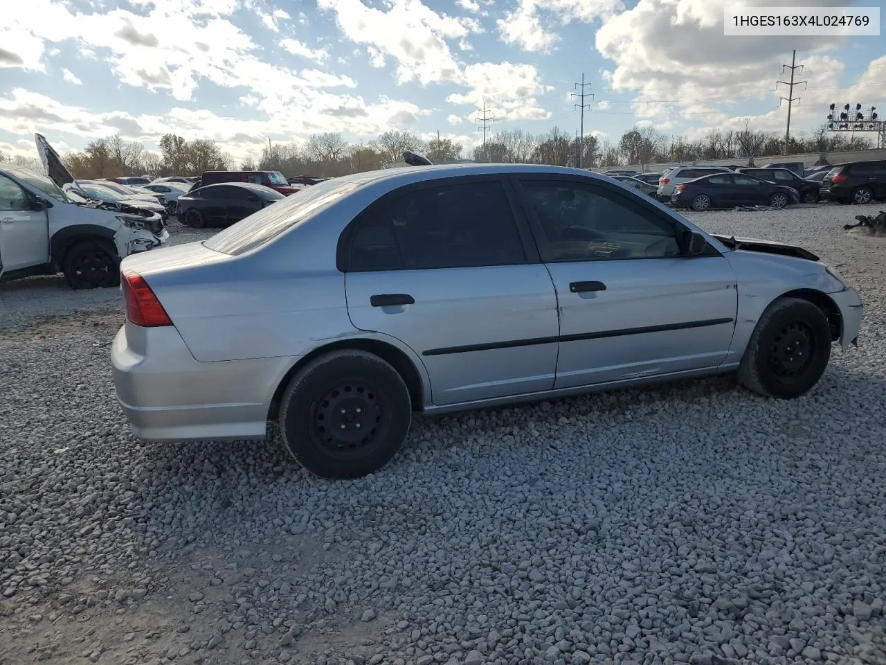 2004 Honda Civic Dx Vp VIN: 1HGES163X4L024769 Lot: 79352384