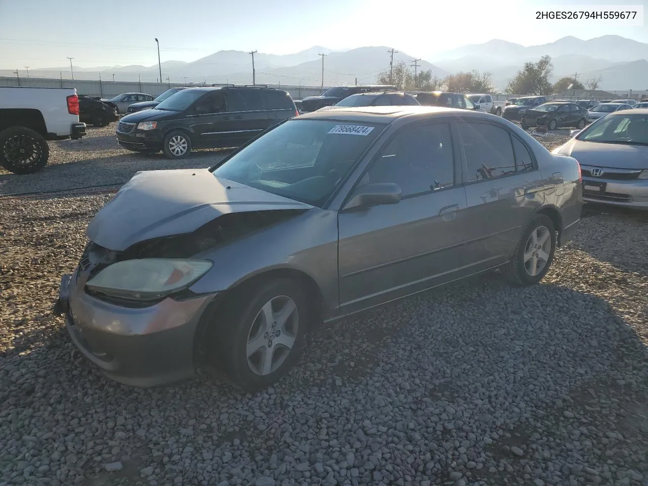 2004 Honda Civic Ex VIN: 2HGES26794H559677 Lot: 79568424