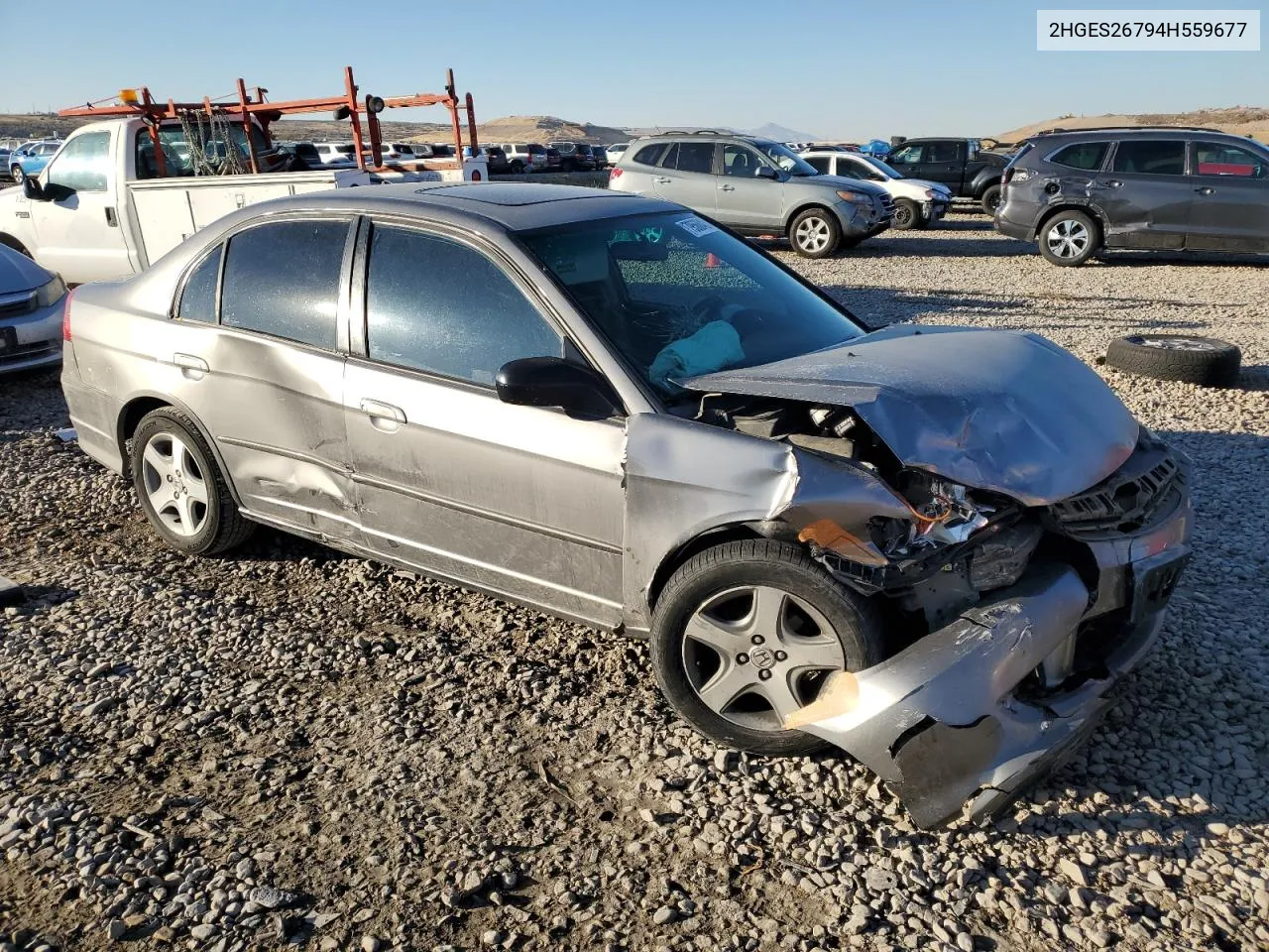 2004 Honda Civic Ex VIN: 2HGES26794H559677 Lot: 79568424