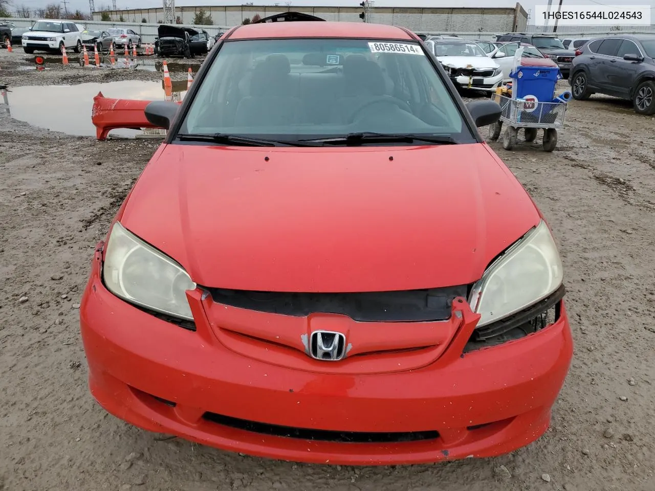 2004 Honda Civic Lx VIN: 1HGES16544L024543 Lot: 80586514