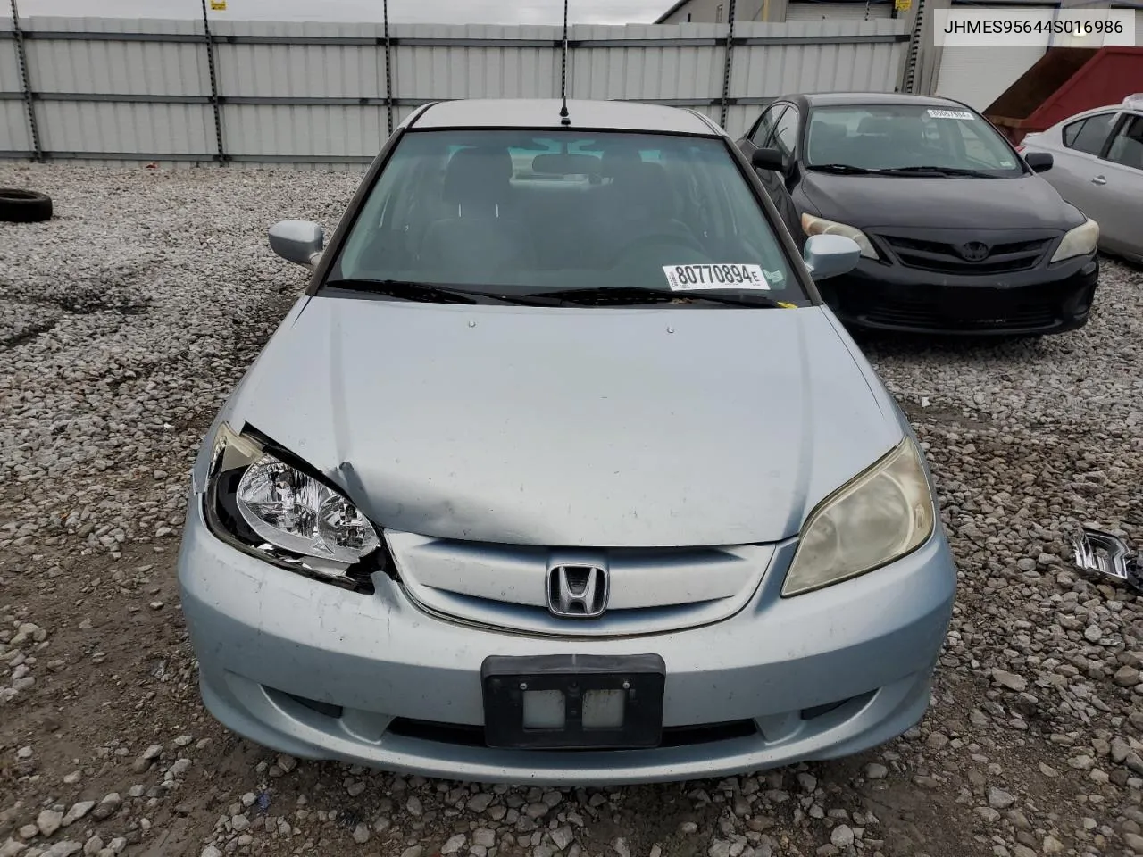 2004 Honda Civic Hybrid VIN: JHMES95644S016986 Lot: 80770894