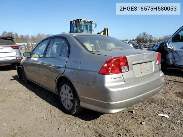 2005 Honda Civic Lx VIN: 2HGES16575H580053 Lot: 49145874