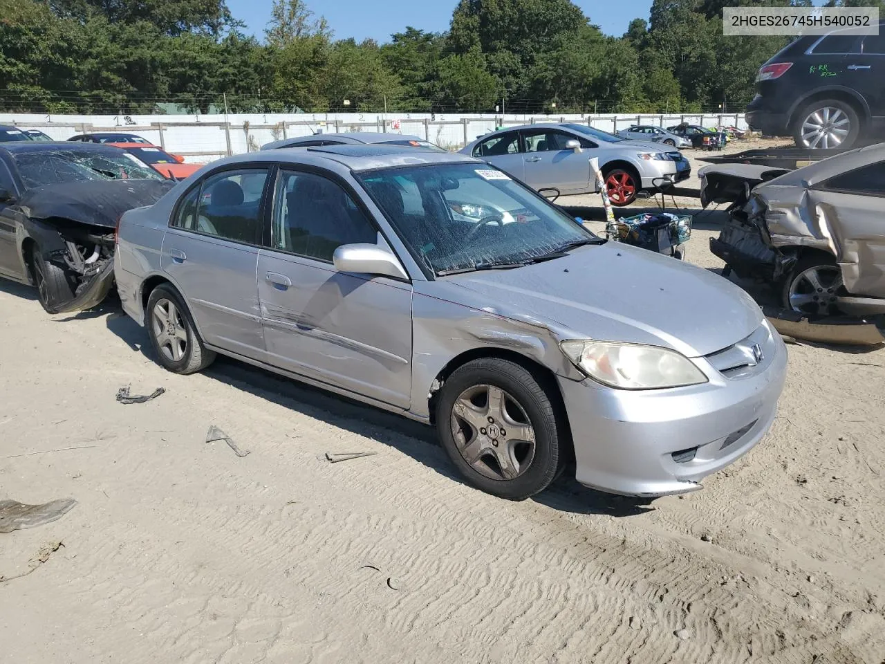 2HGES26745H540052 2005 Honda Civic Ex