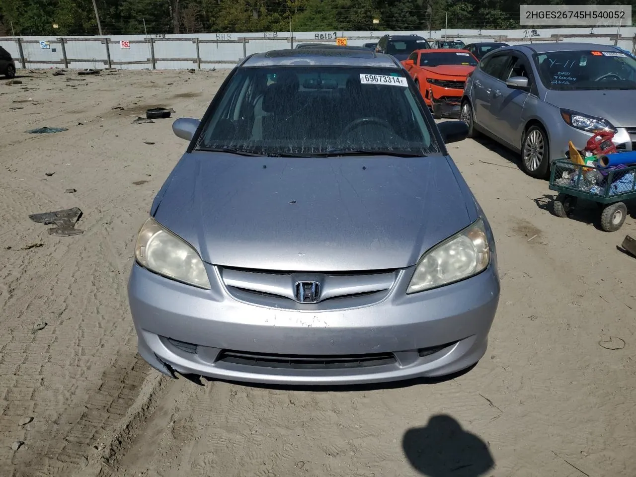 2005 Honda Civic Ex VIN: 2HGES26745H540052 Lot: 69673314