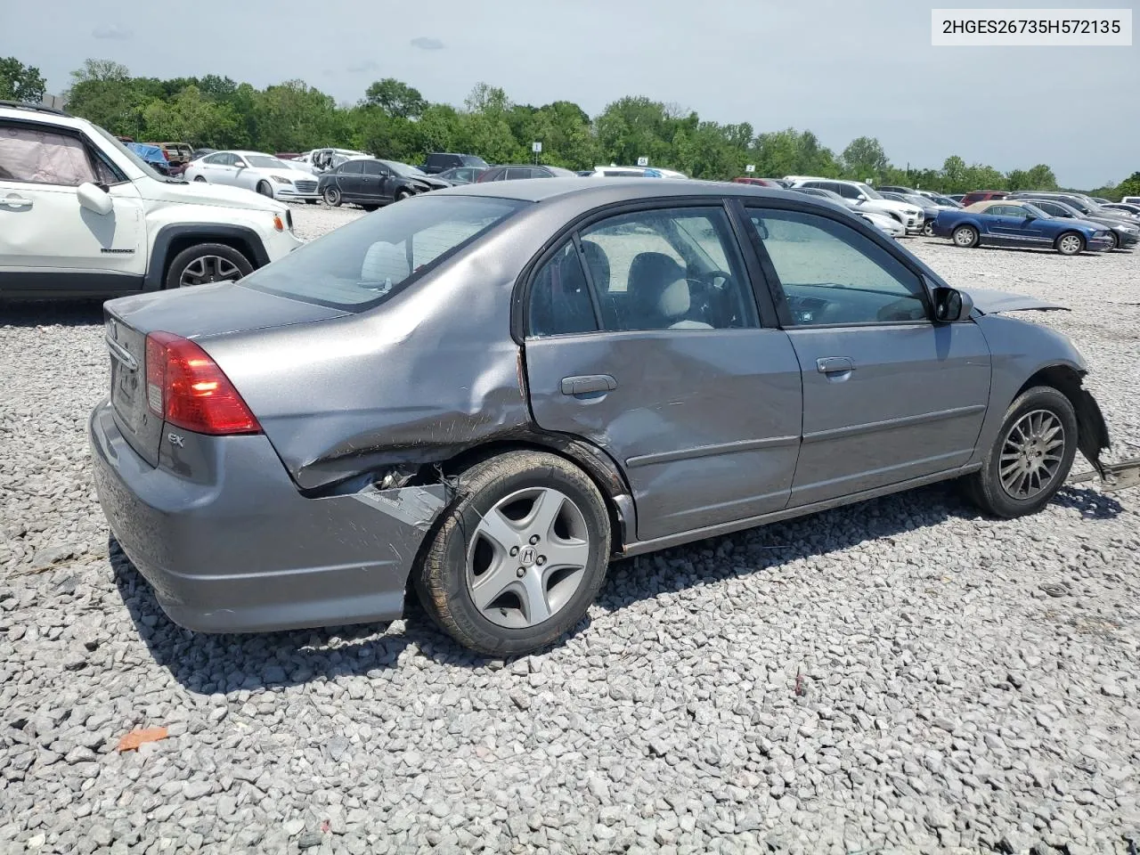 2005 Honda Civic Ex VIN: 2HGES26735H572135 Lot: 70403134