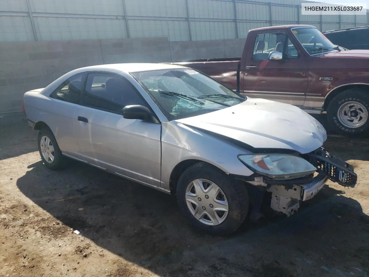 2005 Honda Civic Dx Vp VIN: 1HGEM211X5L033687 Lot: 73131594