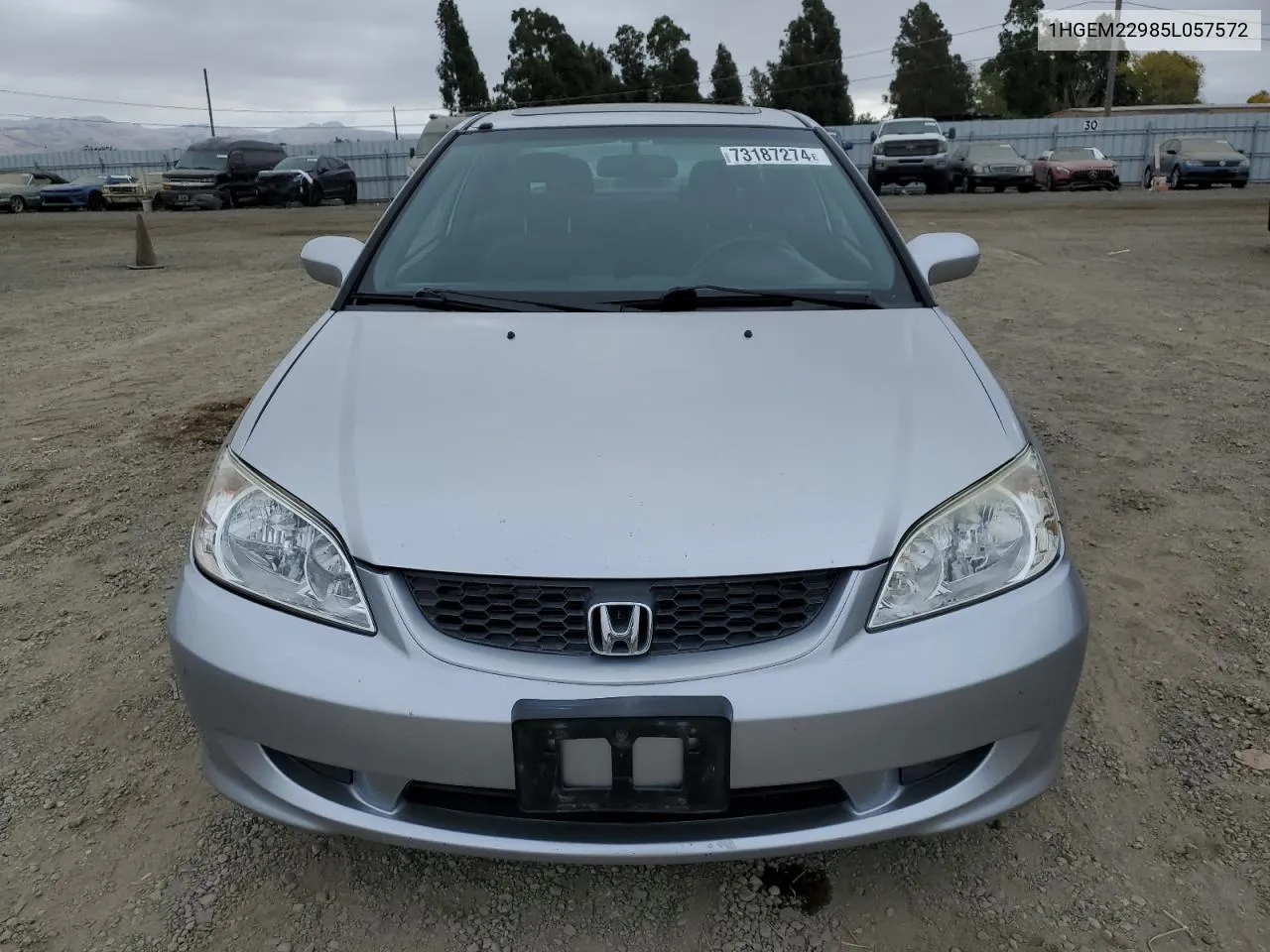 2005 Honda Civic Ex VIN: 1HGEM22985L057572 Lot: 73187274