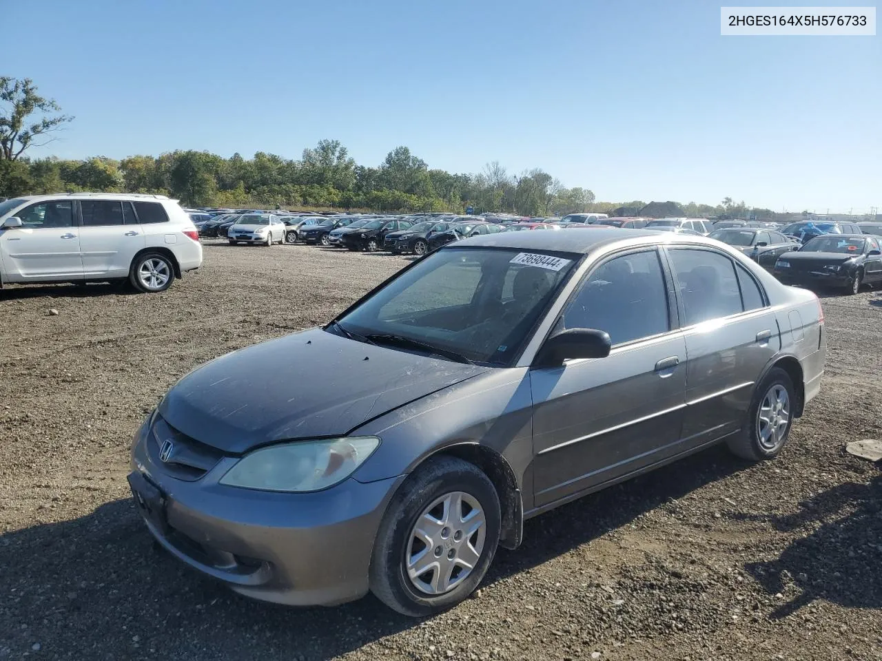 2005 Honda Civic Dx VIN: 2HGES164X5H576733 Lot: 73698444