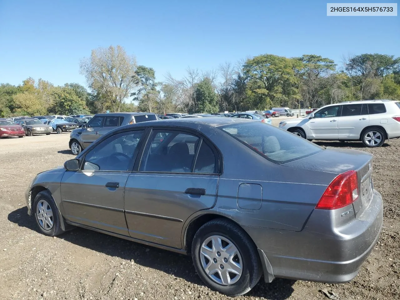 2005 Honda Civic Dx VIN: 2HGES164X5H576733 Lot: 73698444