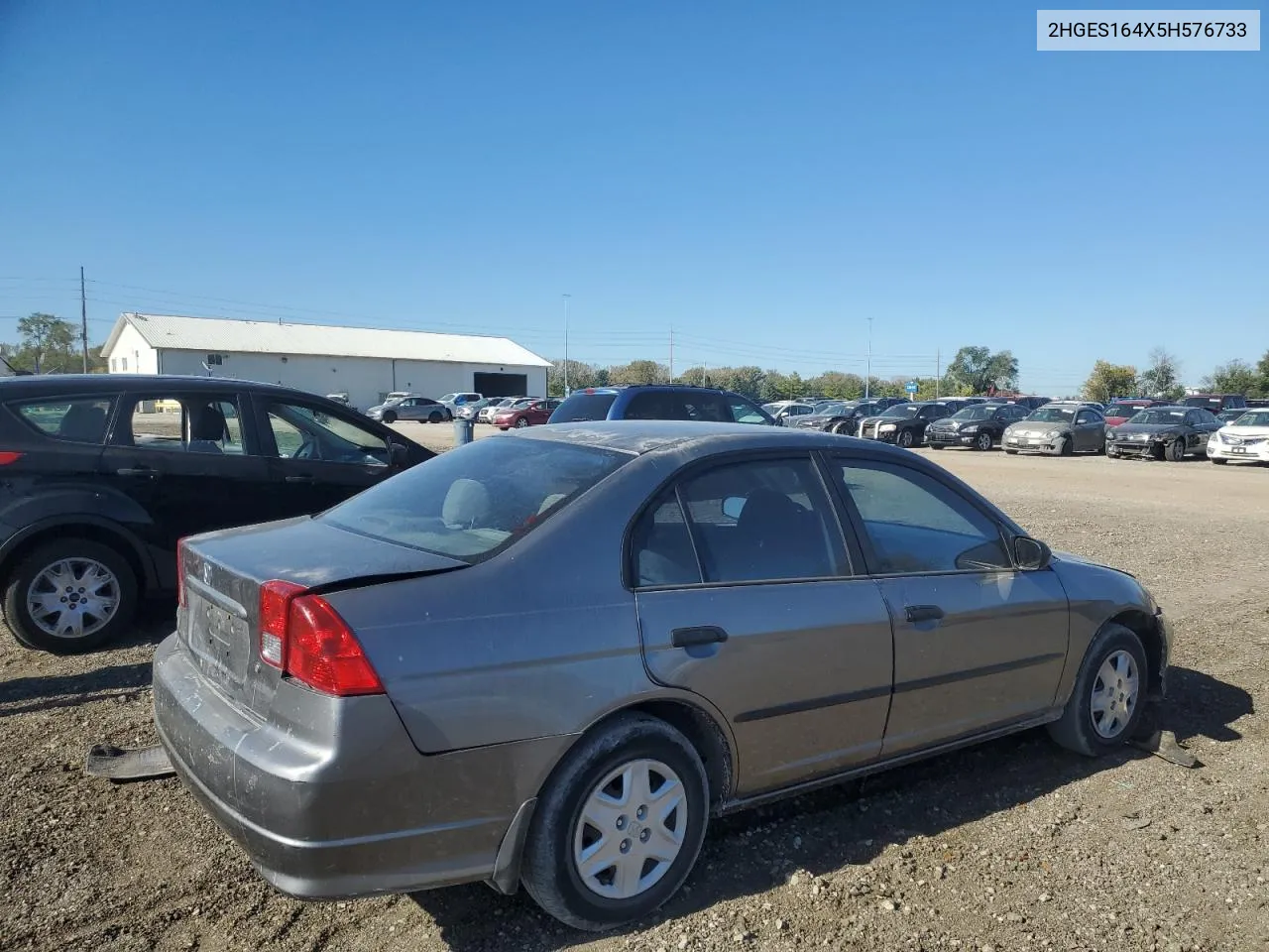 2005 Honda Civic Dx VIN: 2HGES164X5H576733 Lot: 73698444