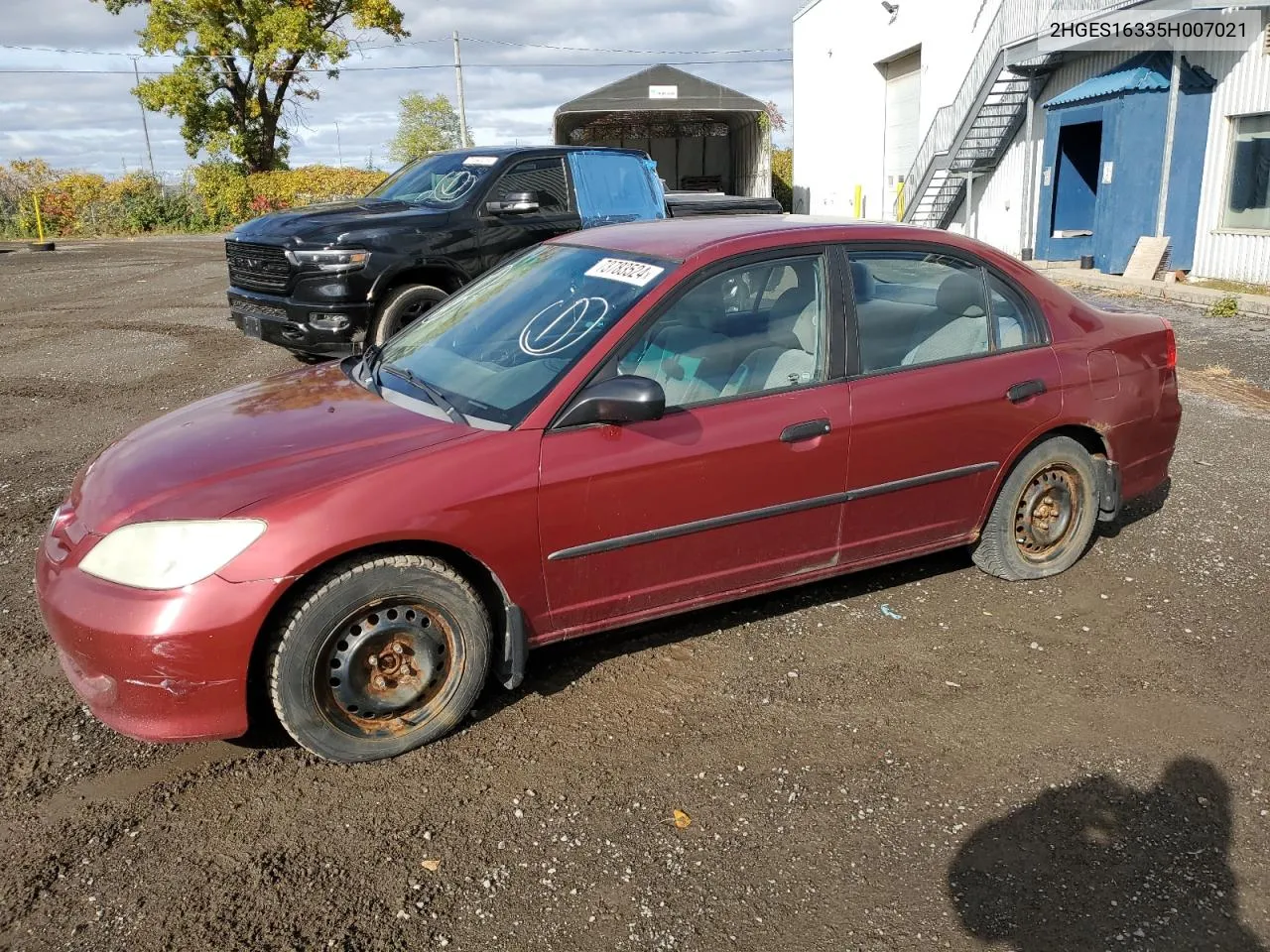 2005 Honda Civic Dx Vp VIN: 2HGES16335H007021 Lot: 73783524