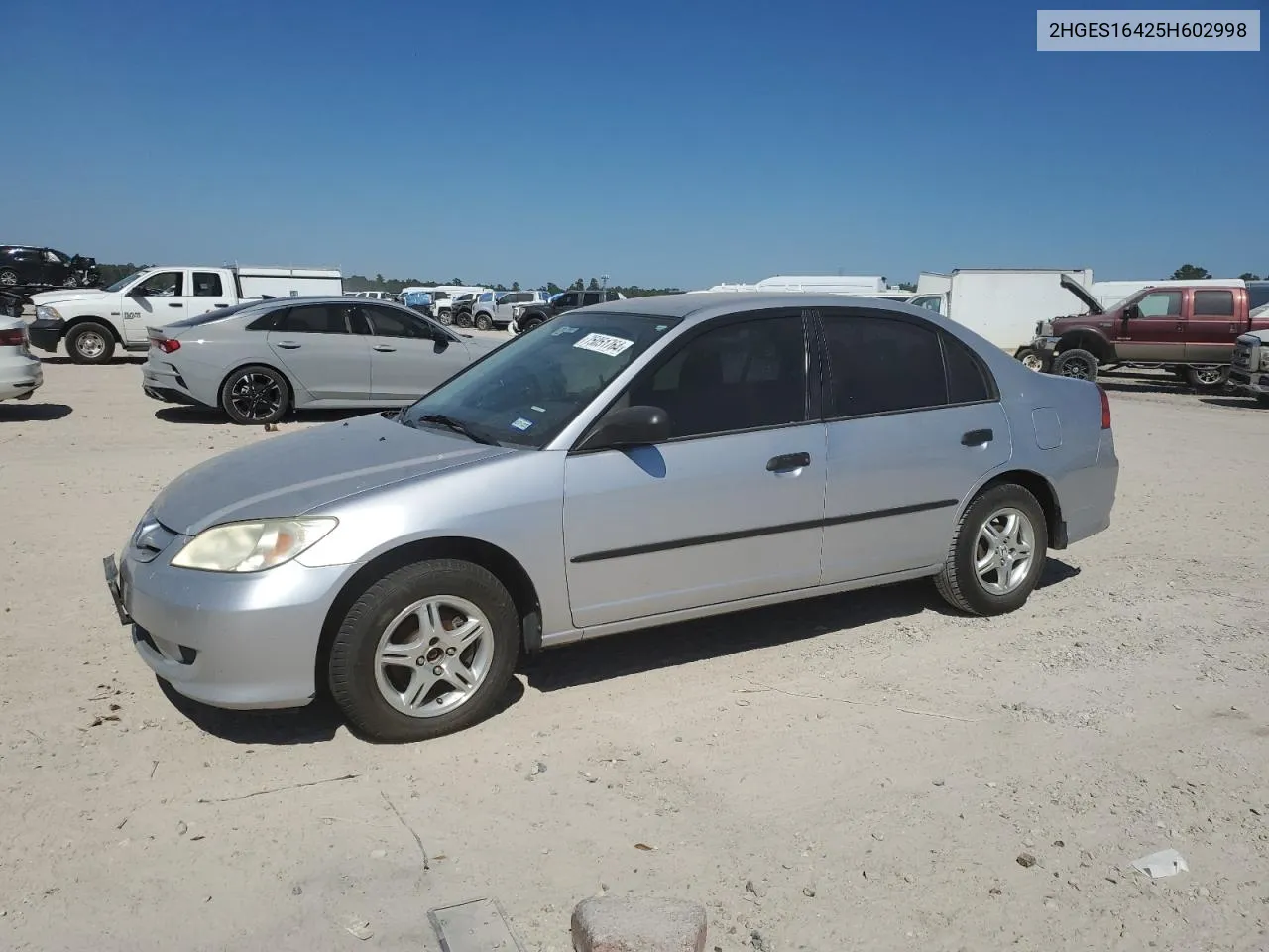 2005 Honda Civic Dx VIN: 2HGES16425H602998 Lot: 75051764