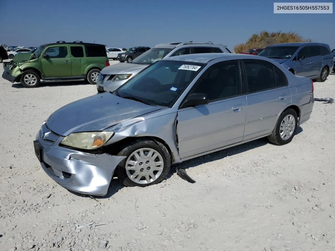 2005 Honda Civic Lx VIN: 2HGES16505H557553 Lot: 75062764