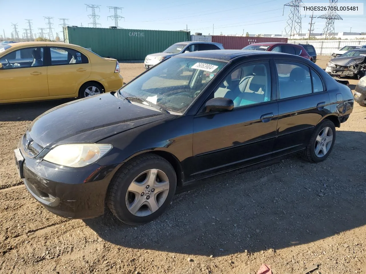 2005 Honda Civic Ex VIN: 1HGES26705L005481 Lot: 76063904