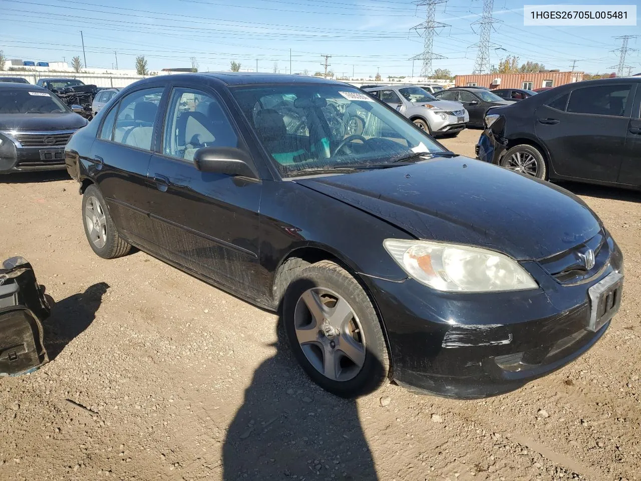 2005 Honda Civic Ex VIN: 1HGES26705L005481 Lot: 76063904