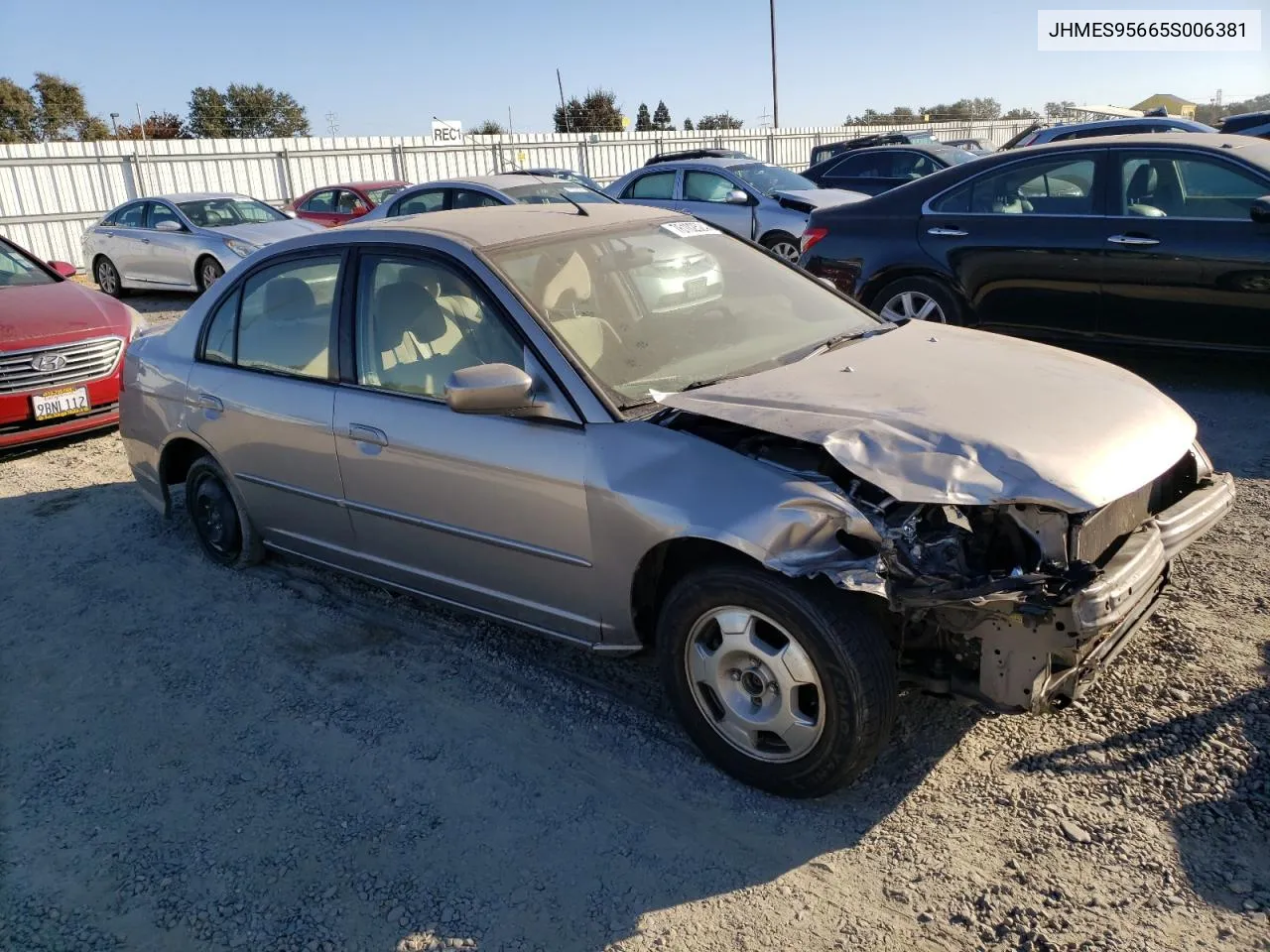 2005 Honda Civic Hybrid VIN: JHMES95665S006381 Lot: 76102524