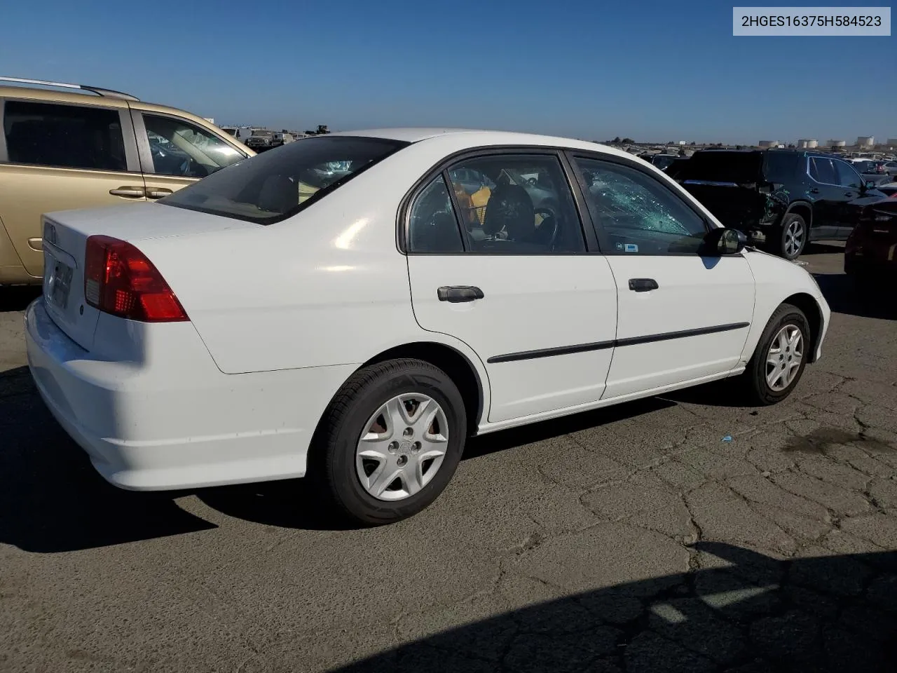 2005 Honda Civic Dx Vp VIN: 2HGES16375H584523 Lot: 76123724