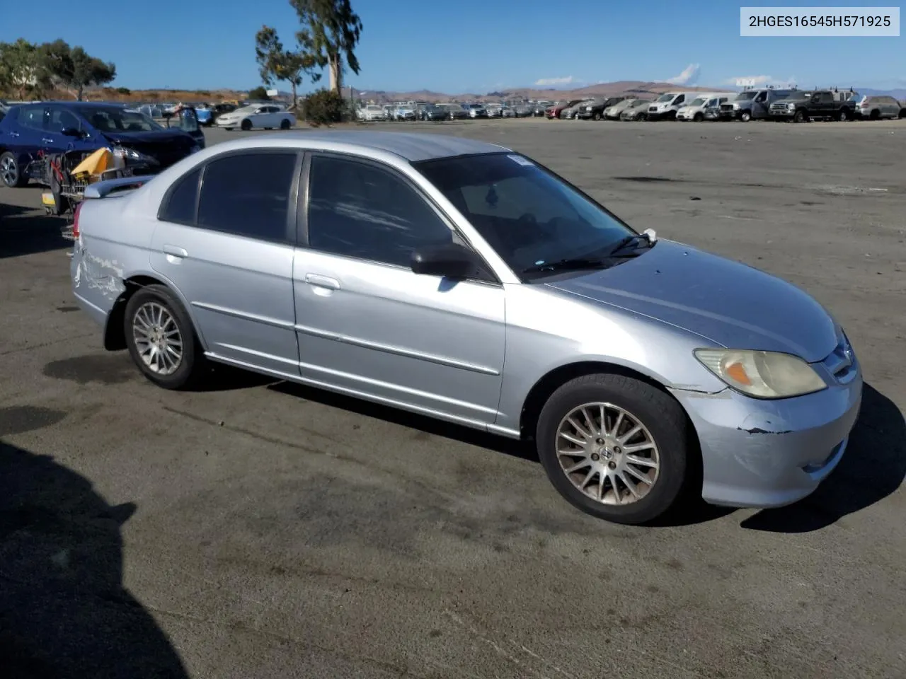 2005 Honda Civic Lx VIN: 2HGES16545H571925 Lot: 76364714