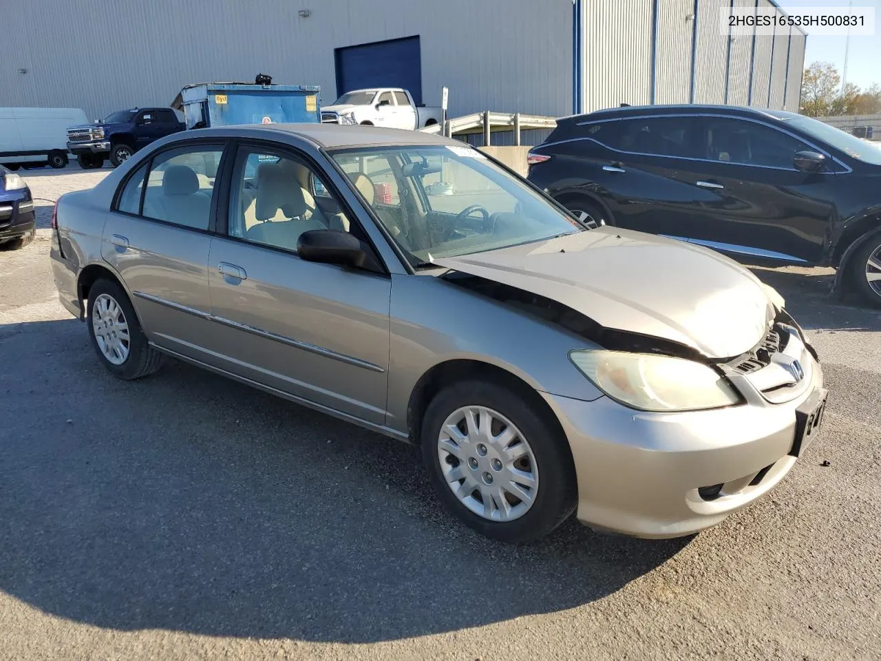 2005 Honda Civic Lx VIN: 2HGES16535H500831 Lot: 77013884