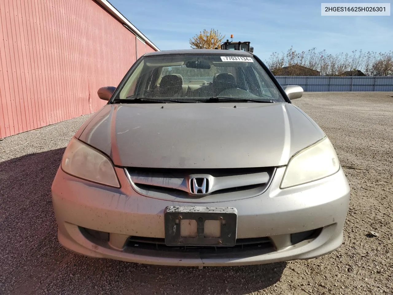 2005 Honda Civic Lx VIN: 2HGES16625H026301 Lot: 77031134