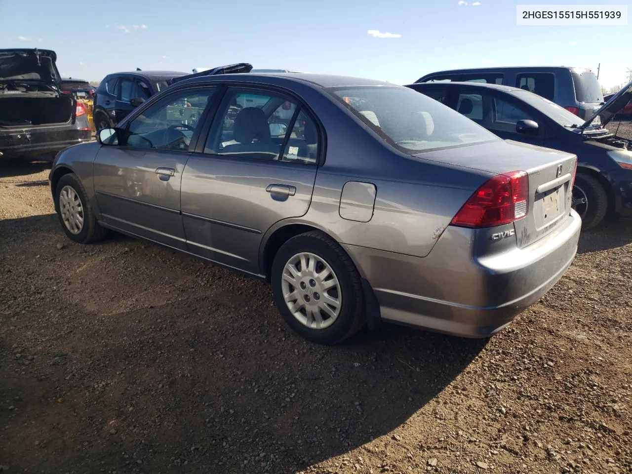 2005 Honda Civic Lx VIN: 2HGES15515H551939 Lot: 77222624