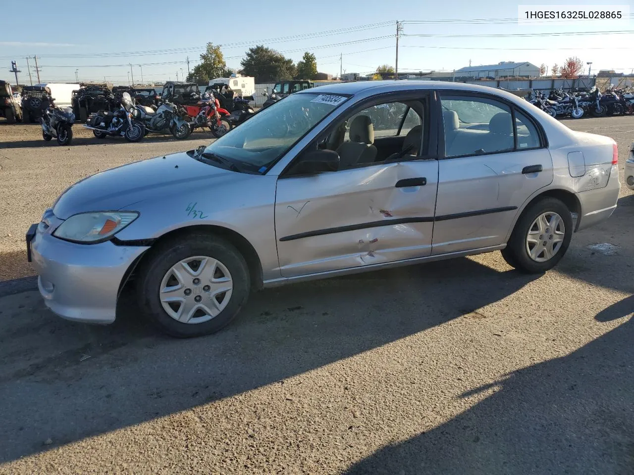 2005 Honda Civic Dx Vp VIN: 1HGES16325L028865 Lot: 77485834