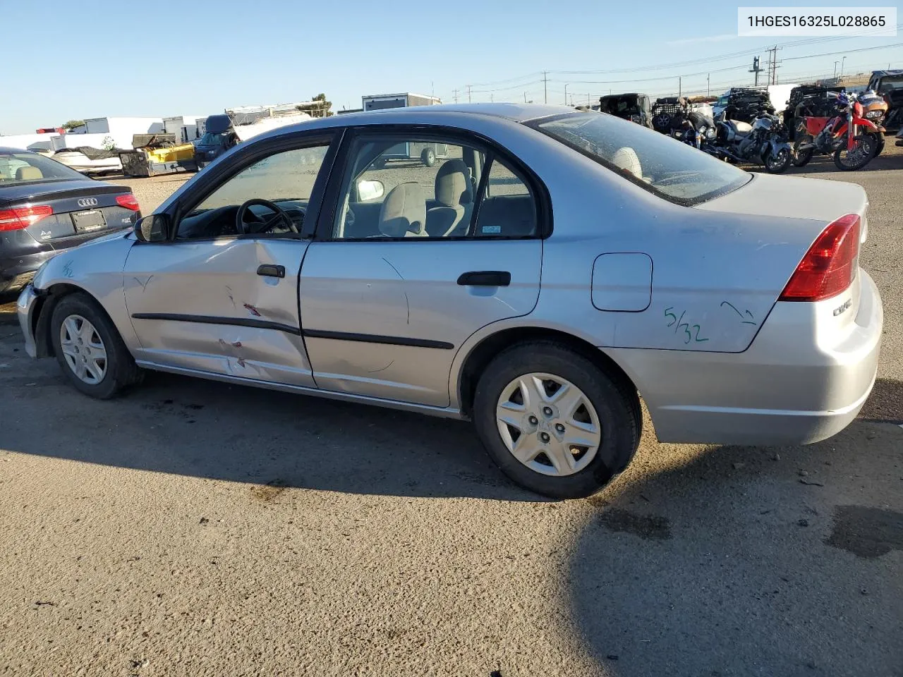 2005 Honda Civic Dx Vp VIN: 1HGES16325L028865 Lot: 77485834