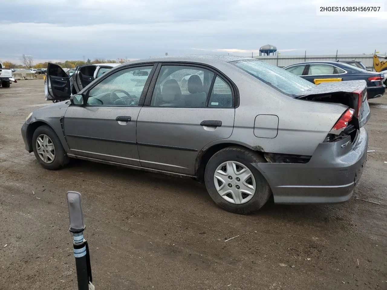 2005 Honda Civic Dx Vp VIN: 2HGES16385H569707 Lot: 77908544