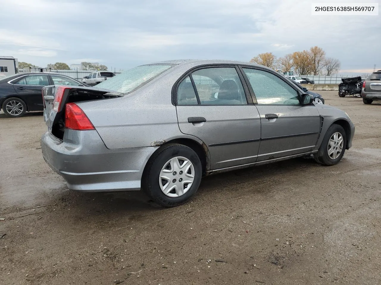 2005 Honda Civic Dx Vp VIN: 2HGES16385H569707 Lot: 77908544