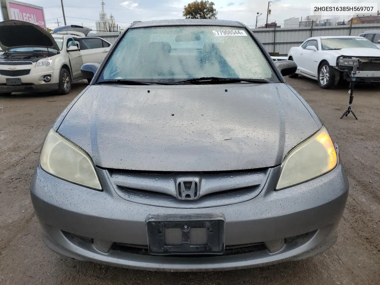 2005 Honda Civic Dx Vp VIN: 2HGES16385H569707 Lot: 77908544