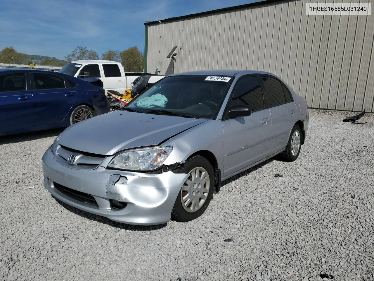 2005 Honda Civic Lx VIN: 1HGES16585L031240 Lot: 78234464