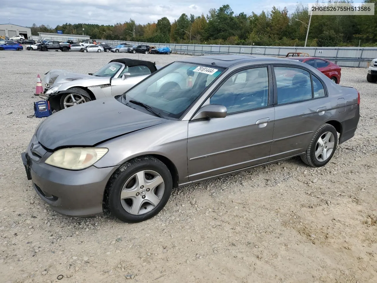 2005 Honda Civic Ex VIN: 2HGES26755H513586 Lot: 79181444