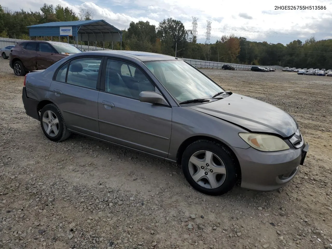 2005 Honda Civic Ex VIN: 2HGES26755H513586 Lot: 79181444