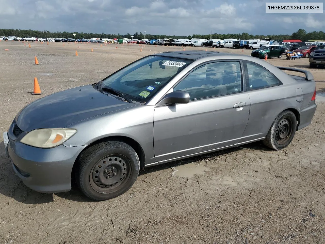 2005 Honda Civic Ex VIN: 1HGEM229X5L039378 Lot: 79332464