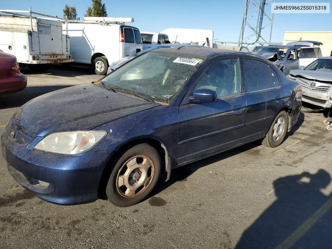 2005 Honda Civic Hybrid VIN: JHMES96625S015318 Lot: 79566564