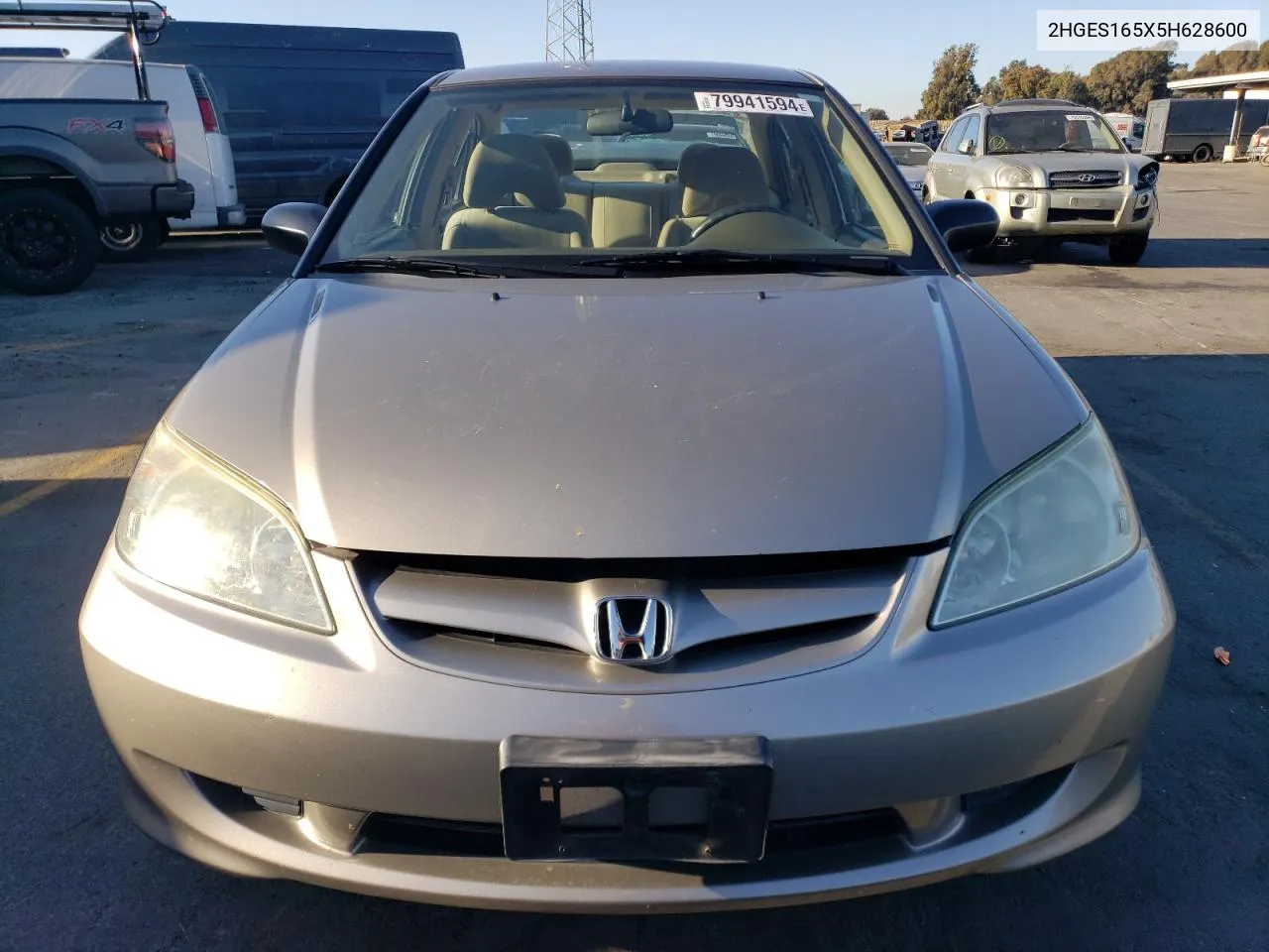 2005 Honda Civic Lx VIN: 2HGES165X5H628600 Lot: 79941594