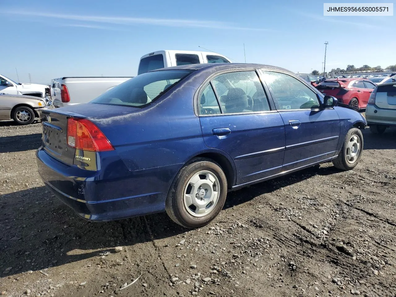 2005 Honda Civic Hybrid VIN: JHMES95665S005571 Lot: 80137464