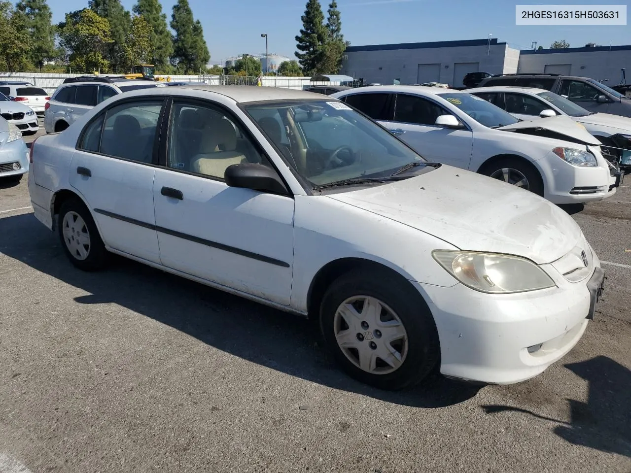 2005 Honda Civic Dx Vp VIN: 2HGES16315H503631 Lot: 80708504