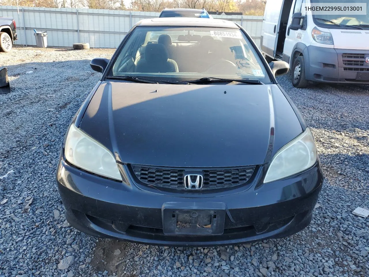 2005 Honda Civic Ex VIN: 1HGEM22995L013001 Lot: 80851934