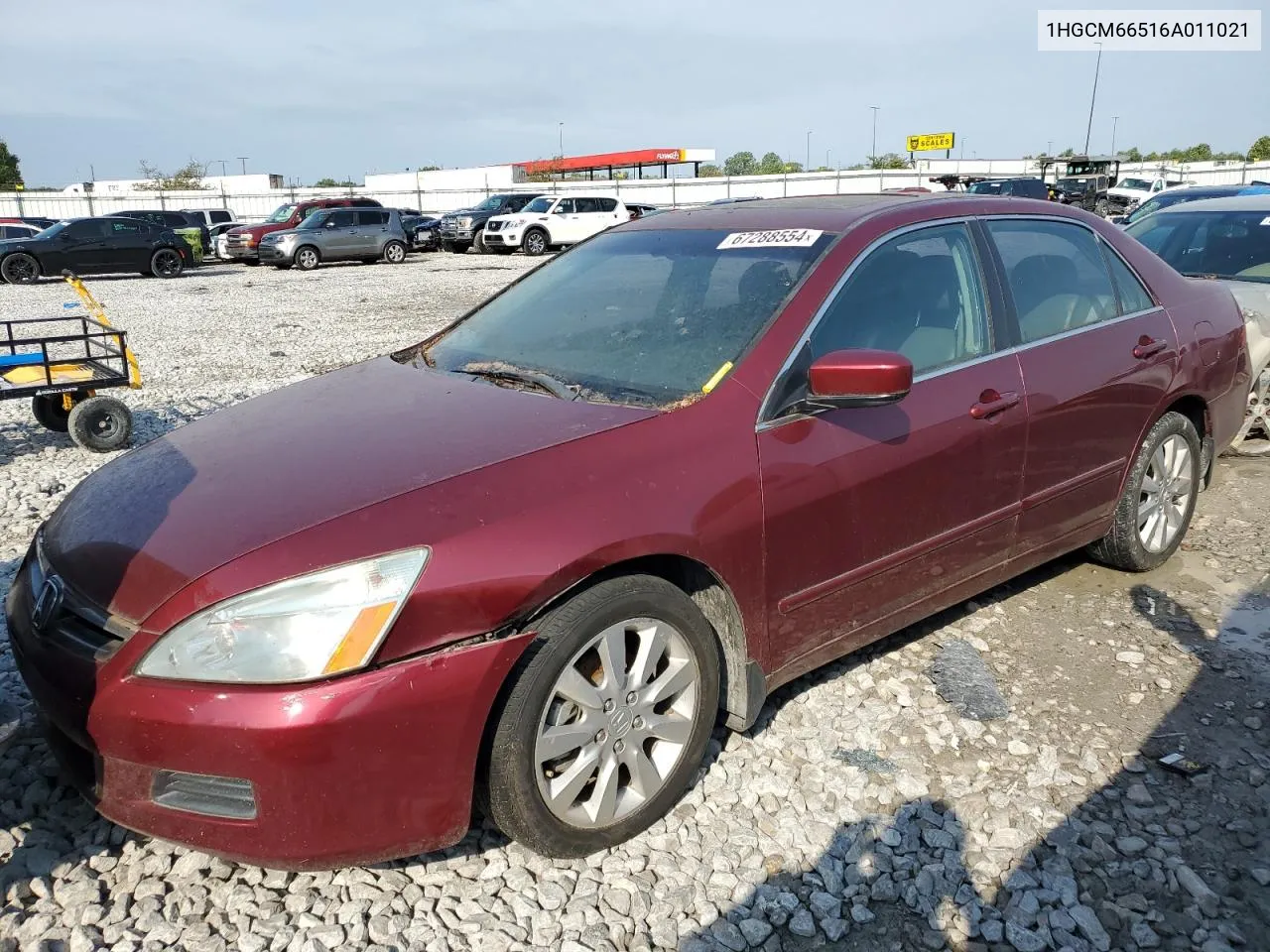 2006 Honda Accord Ex VIN: 1HGCM66516A011021 Lot: 67288554