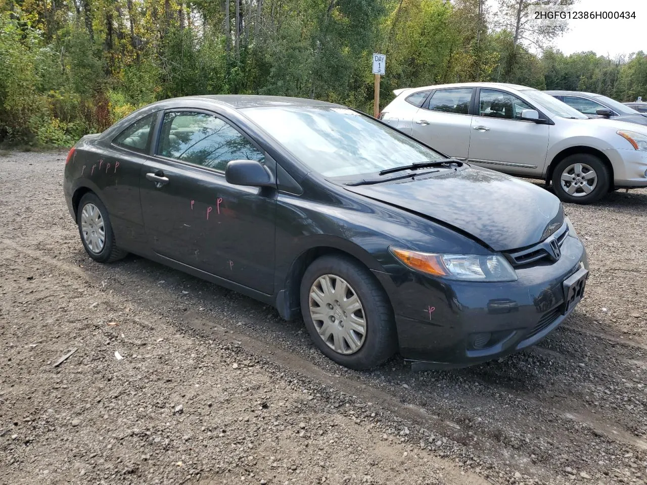 2006 Honda Civic Dx Vp VIN: 2HGFG12386H000434 Lot: 71726144