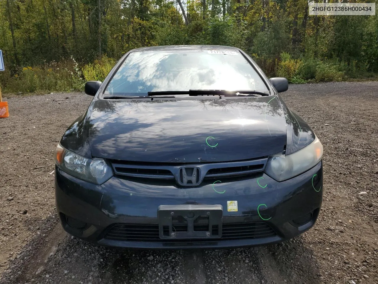 2006 Honda Civic Dx Vp VIN: 2HGFG12386H000434 Lot: 71726144